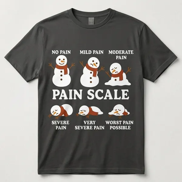 Snowman 'Pain Scale' funny t-shirt