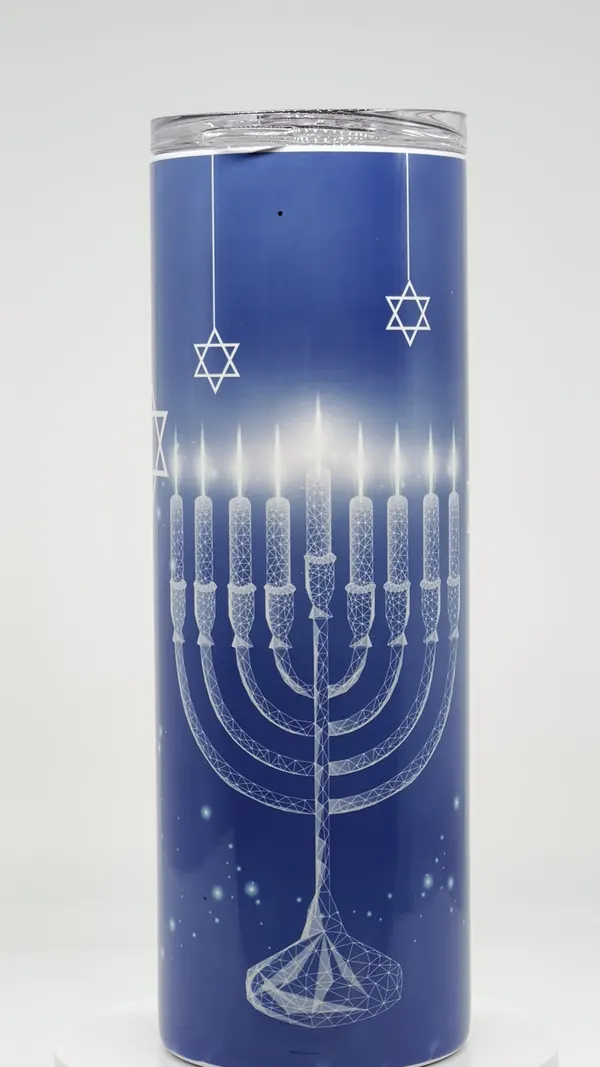Hanukkah menorah tumbler